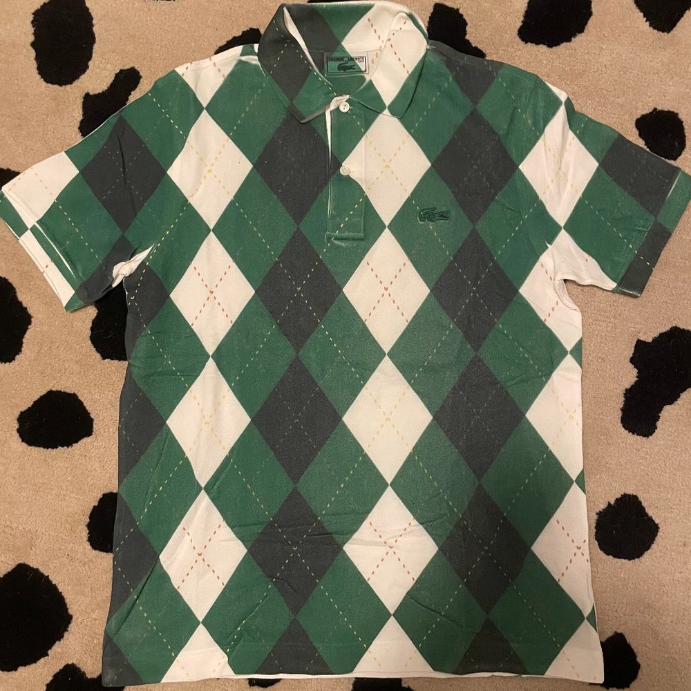 Lacoste Polo in Green Argyle Print - Limited Edition